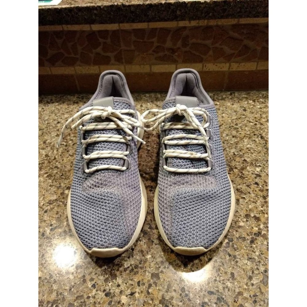 Adidas Shoes Size 4.5 Youth Athletic Tennis Girls Tubular Gray White Sneakers - Picture 2 of 7